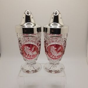Vintage Hofbauer Byrdes Crystal Salt and Pepper Shaker Set
